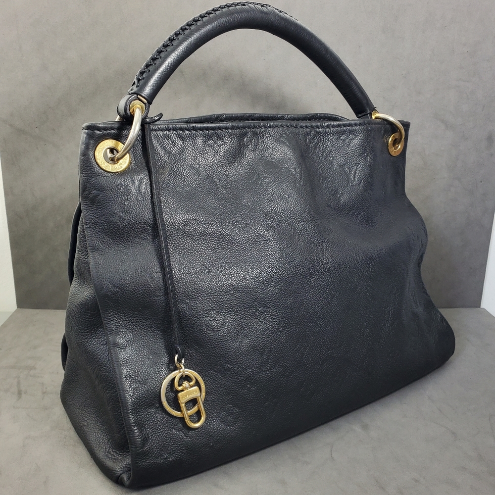 Auth Louis Vuitton Artsy Monogram Empreinte MM Tote HandBag Black Hobo Dustbag - Picture 14 of 16